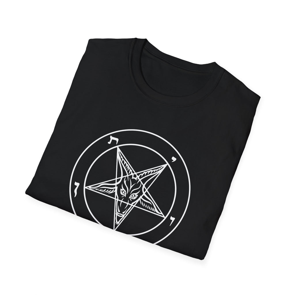 Gothic Graphic T-Shirt, Unisex Softstyle Tee with Occult Design, Perfect for Halloween, Alternative Fashion, Gift for Him/Her