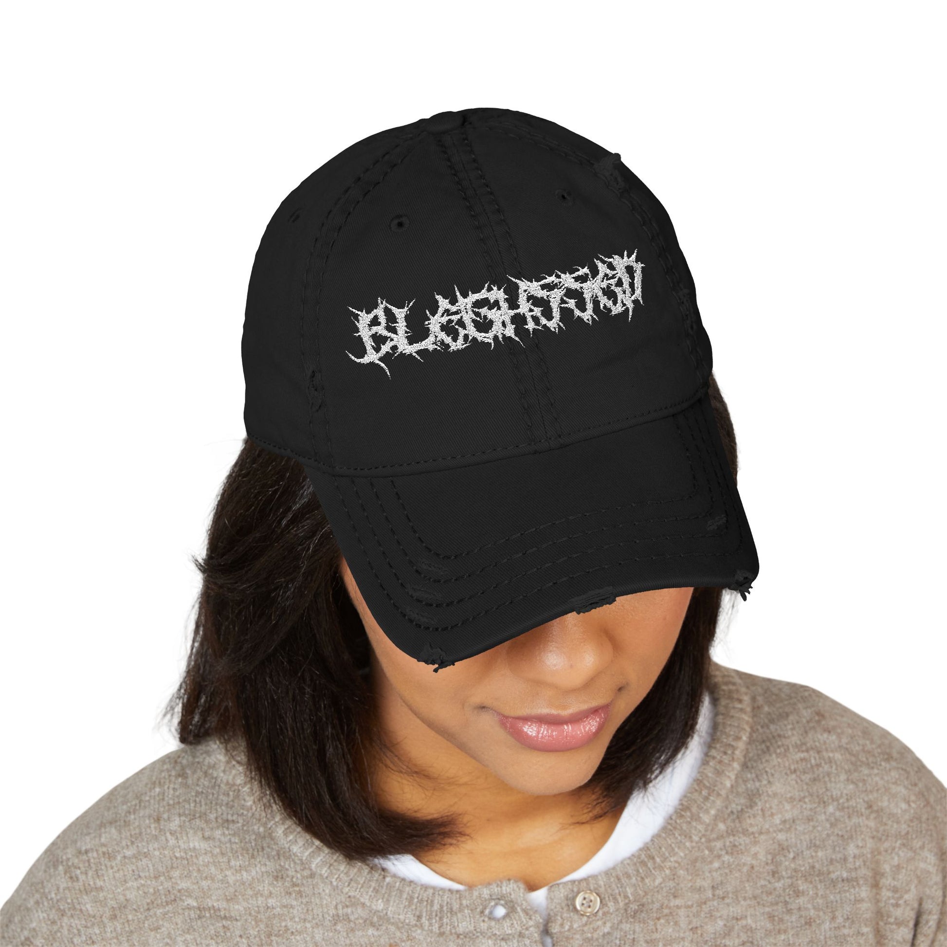 Distressed Dad Hat with Edgy Embroidery | Casual Streetwear Accessory, Perfect for Gifting, Outdoor Events, Everyday Wear, Unisex Style