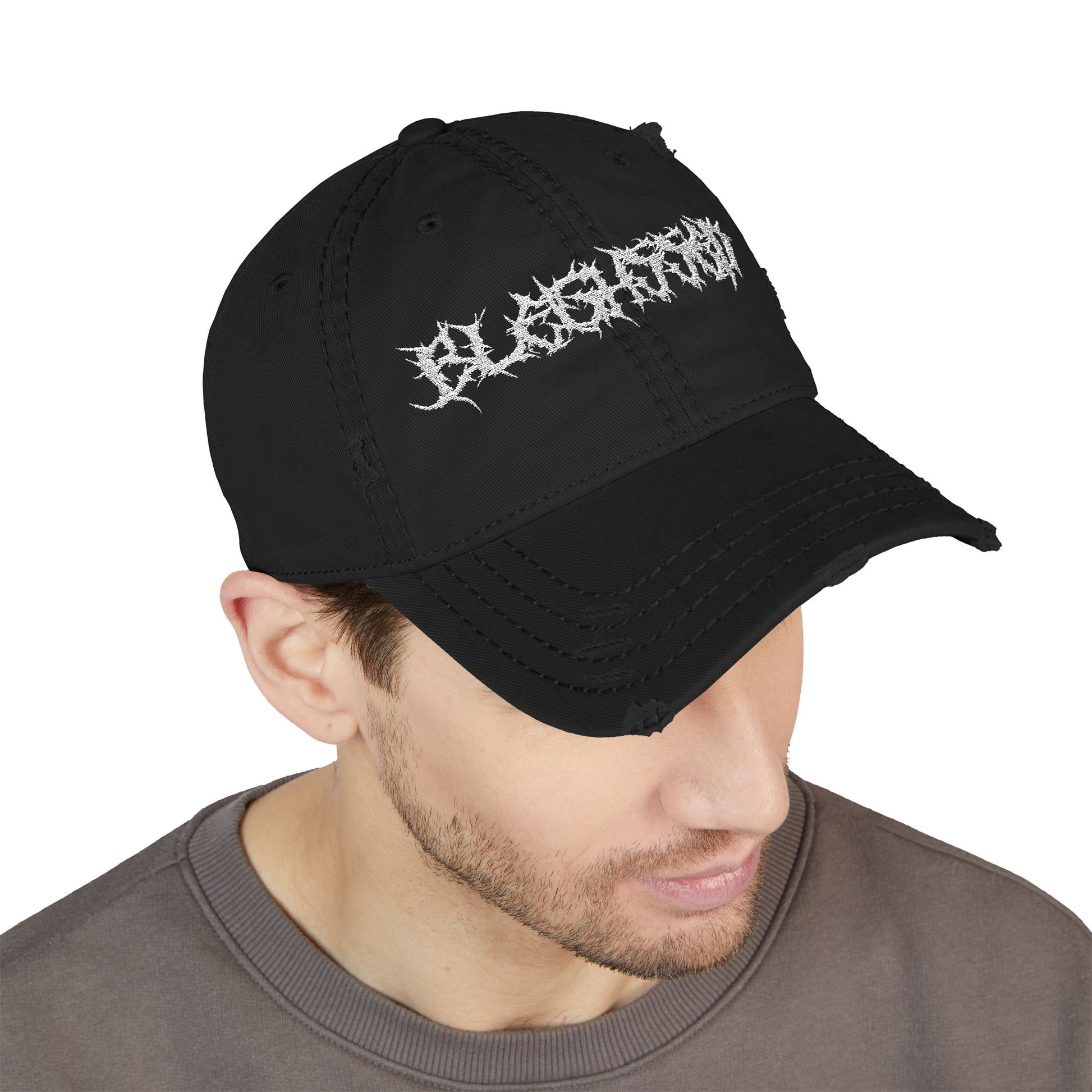 Distressed Dad Hat with Edgy Embroidery | Casual Streetwear Accessory, Perfect for Gifting, Outdoor Events, Everyday Wear, Unisex Style
