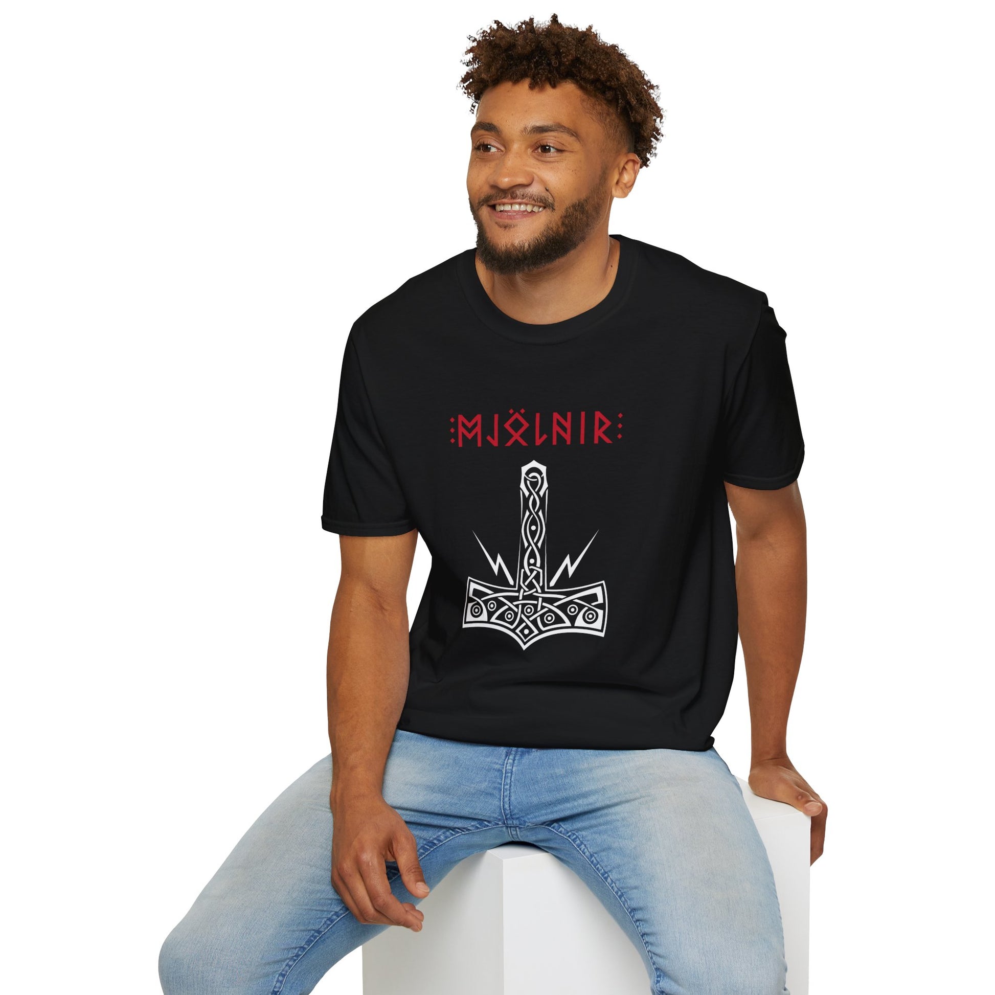 Mjölnir Unisex Softstyle T-Shirt | Viking Thor Hammer Tee, Norse Mythology Gift, Casual Wear, Festival Apparel, Cool Graphic T-Shirt