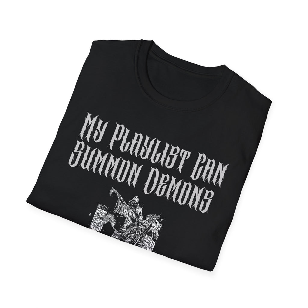 Demon Summoning Unisex T-Shirt | Alternative Music Gift, Gothic Tee, Halloween Apparel, Edgy Fashion, Unique Graphic Shirt