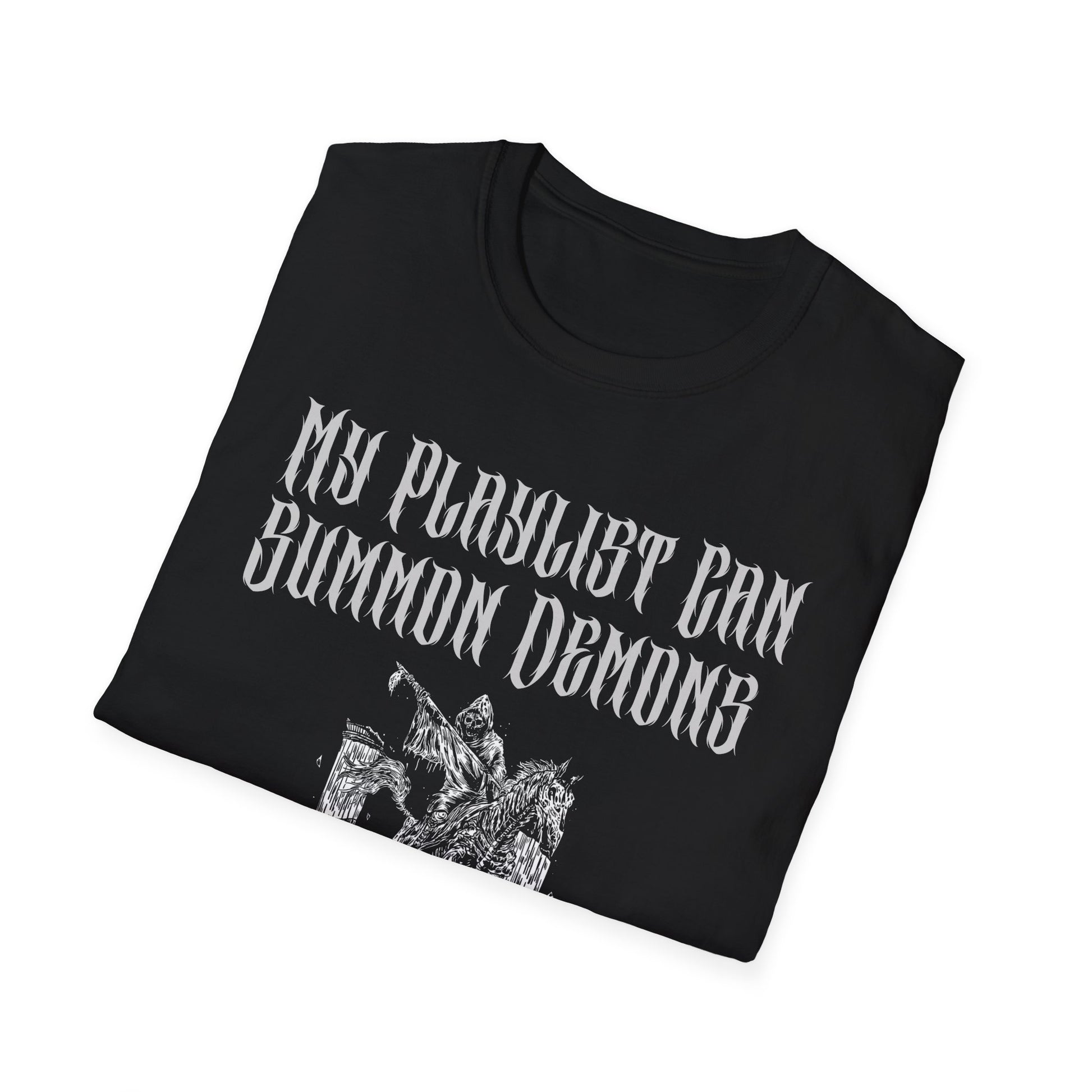 Demon Summoning Unisex T-Shirt | Alternative Music Gift, Gothic Tee, Halloween Apparel, Edgy Fashion, Unique Graphic Shirt