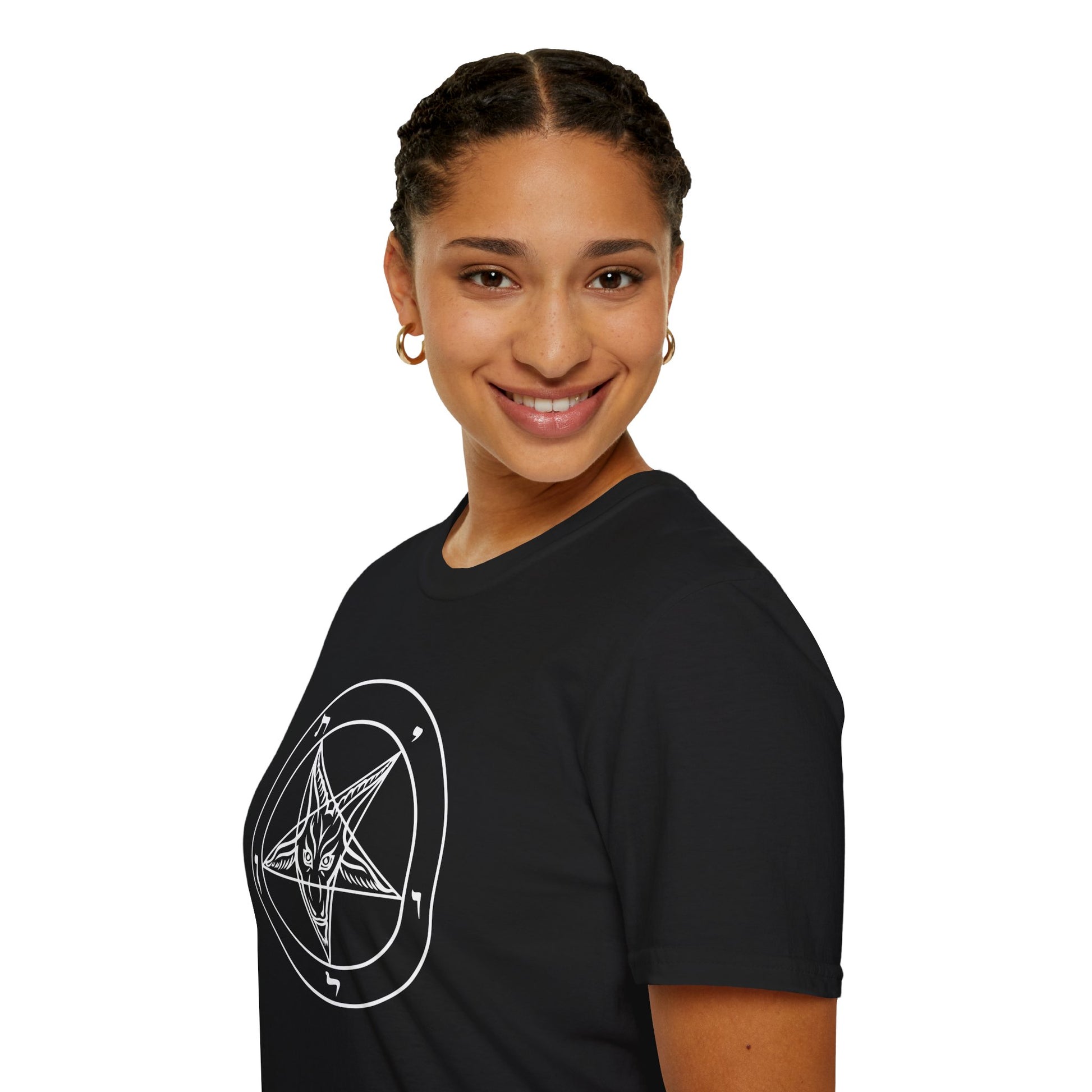 Gothic Graphic T-Shirt, Unisex Softstyle Tee with Occult Design, Perfect for Halloween, Alternative Fashion, Gift for Him/Her