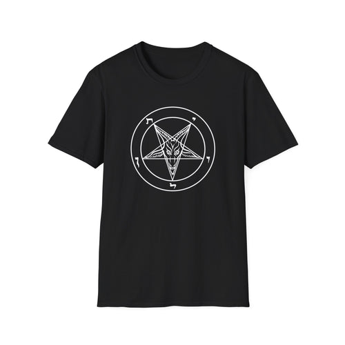 Gothic Graphic T-Shirt, Unisex Softstyle Tee with Occult Design, Perfect for Halloween, Alternative Fashion, Gift for Him/Her